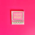Front of happy birthday matchbook