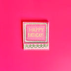 Front of happy birthday matchbook